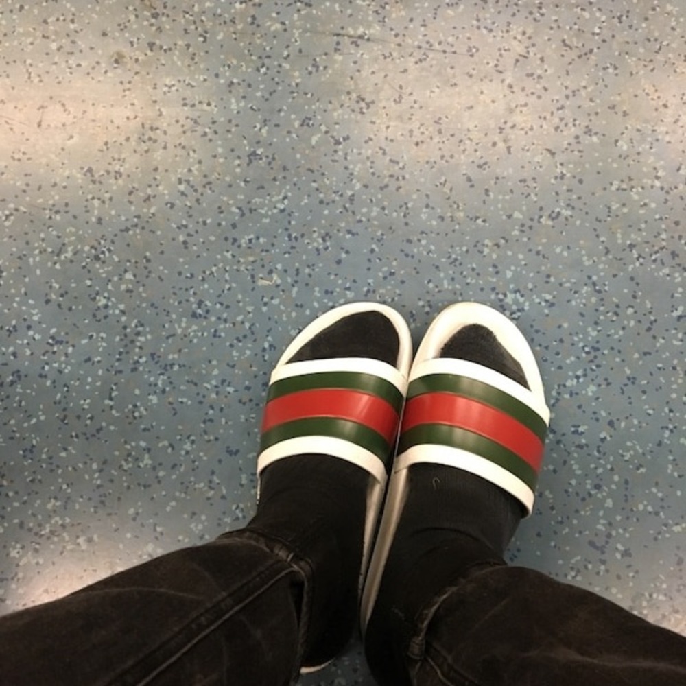 Worn Gucci Slides